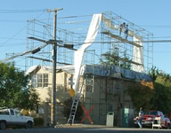 erecting the scaffold