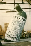 martini BOTTLE BEING PAINTED
