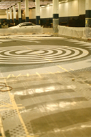 Painting Stage masking at nassau Colisseum car Park
