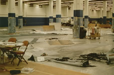 Painting Stage masking at nassau Colisseum car Park